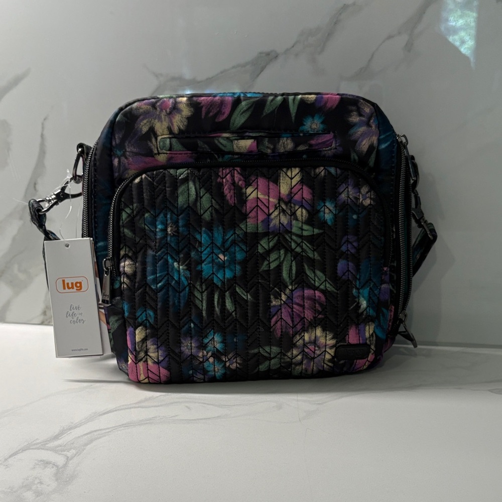 Lug Ranger Floral Messenger Bag - Black and Purple